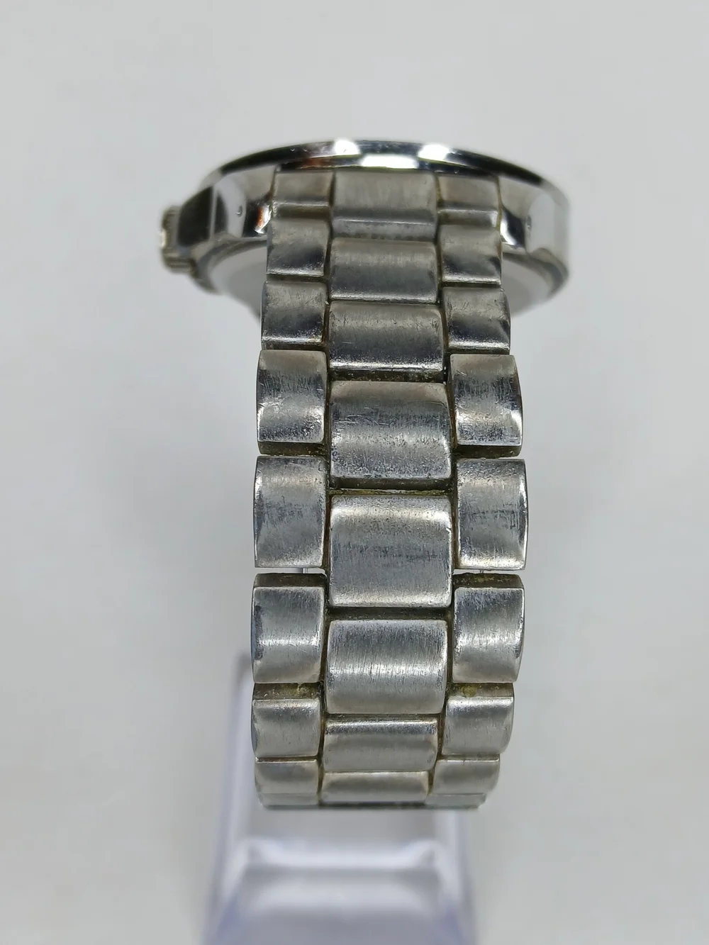 ​Merona FMDM252 Men Watch Silver Tone Blue Bezel Silver Dial Japan Movt